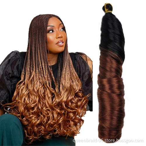 Yaki Pony Style Wavy Crochet Braid Spiral Loose shiny Silky Wave Hair French Curls Synthetic Curly Braiding Hair